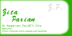 zita paxian business card